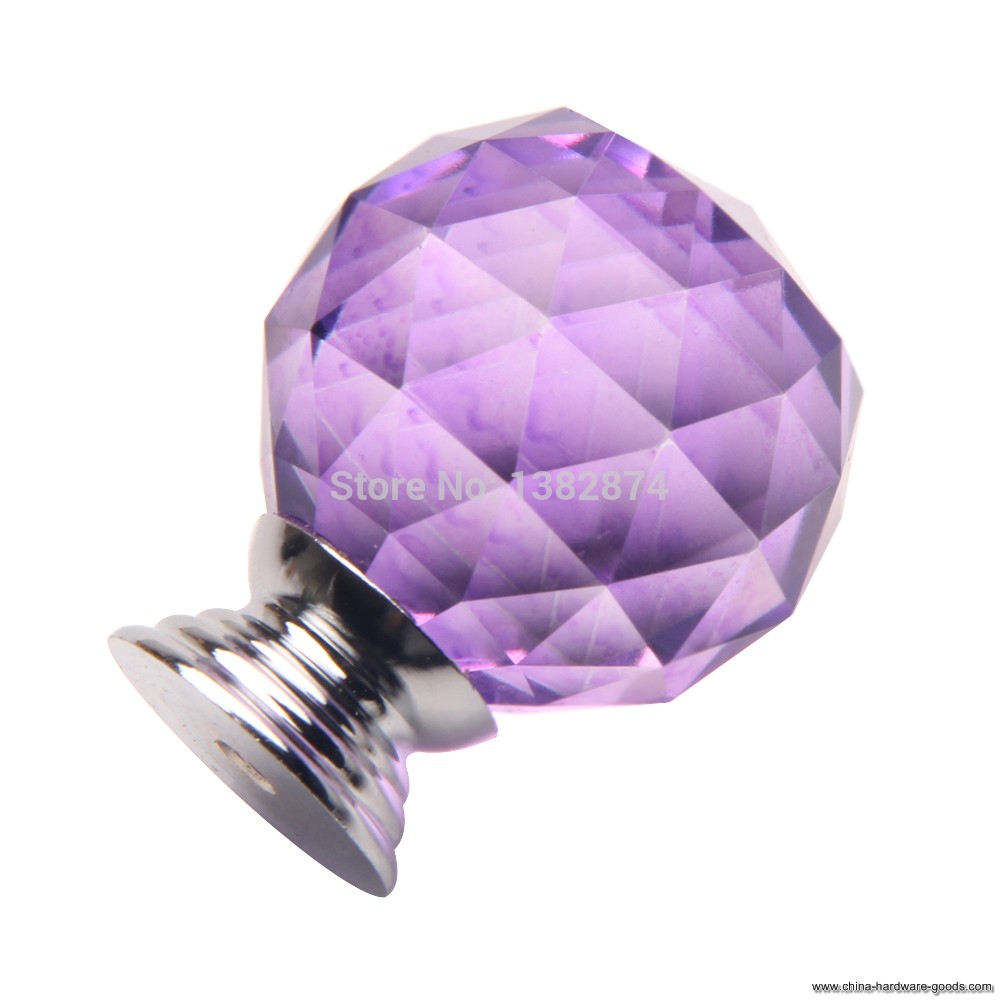 beautiful sphere crystal single-arch modern furniture handles knobs light purple a#v9 68298.05 - Click Image to Close