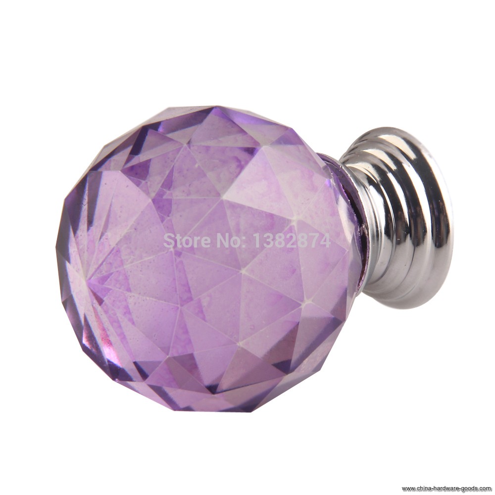 beautiful sphere crystal single-arch modern furniture handles knobs light purple a#v9 68298.05 - Click Image to Close