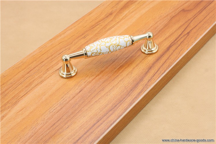 chic cabinet room door handles noble gold crackle ceramic knobs single hole cupboard drawer pulls furniture hardware - Click Image to Close