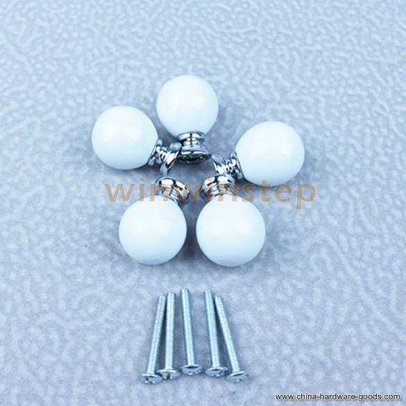 bs#s 5pcs white ceramic door knob drawer cupboard cabinet furniture pull handle - Click Image to Close