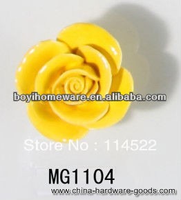 new design handmade flower ceramic knobs handles cabinet pull kitchen cupboard knob kids drawer knobs mg1104