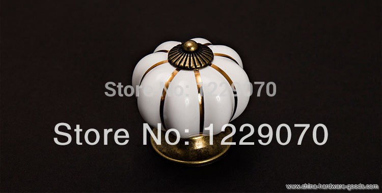 cartoon style european colorful white pumpkin knobs cabinet wardrobe ceramic cupboard drawer knob in furniture pull handle - Click Image to Close