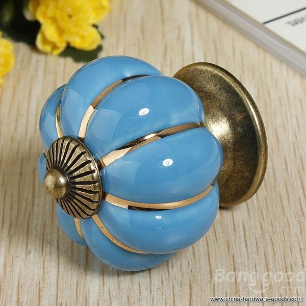 antizen ceramic pumpkins door drawer cupboard pull handles and knobs - Click Image to Close