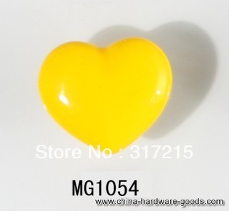 moulded popular heart shaped yellow ceramic knob handles cabinet pull kitchen cupboard knob kids drawer dresser knobs mg1054
