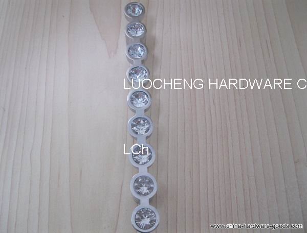 50pcs/ lot 140 mm clear crystal handle with aluminium alloy chrome metal part - Click Image to Close