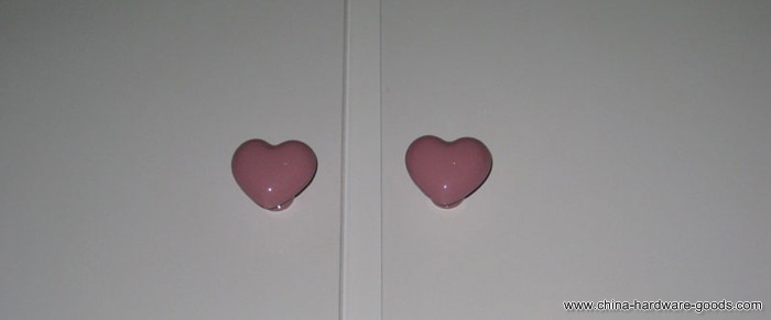 ceramic pink kids bedroom cabinet knobs drawer pull cupboard closet dresser knob handles heart pattern - Click Image to Close