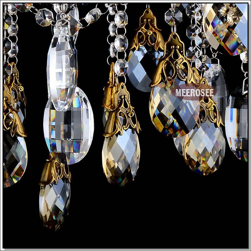 bronze finished antique crystal chandelier lingting luxurious brass crystal lamp lustre suspension light md8504 l8 d750mm h750mm - Click Image to Close