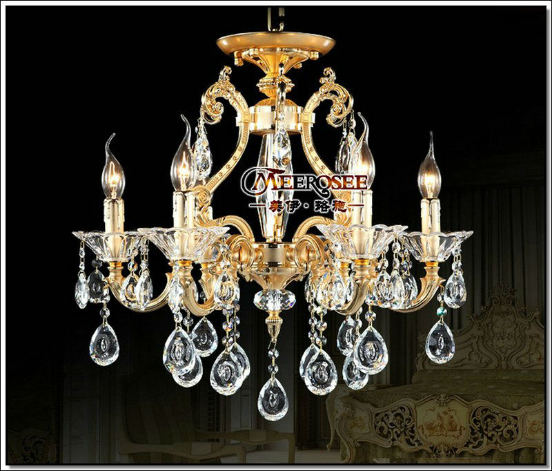 luxurious golden chandelier crystal light fixture lustre crystal lamp fitting suspension light with k9 crystal md88008
