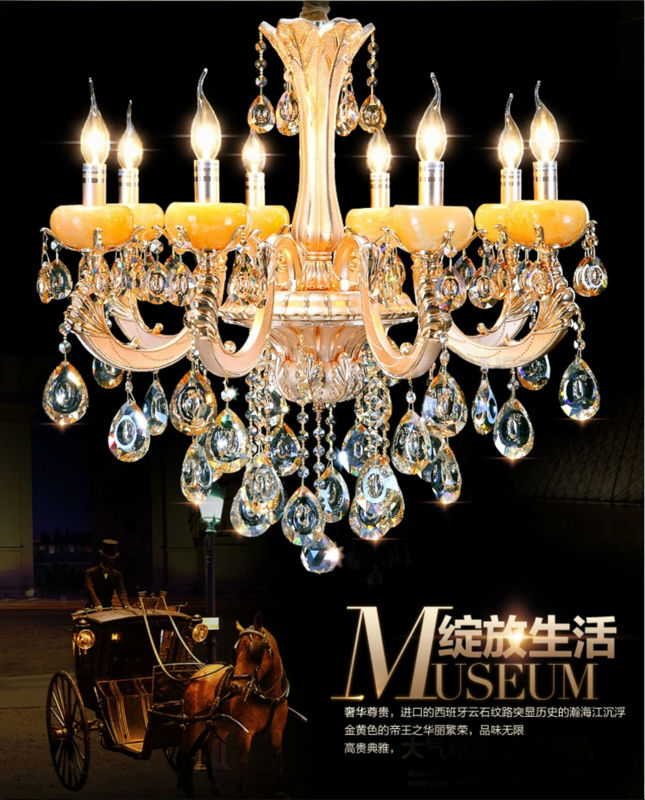 luxurious marble crystal chandelier lamp/light/lighting fixture foyer chandelier pendant lusters