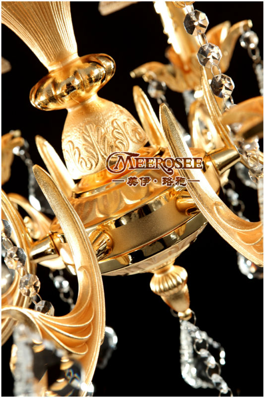 modern 6 arms gold crystal chandelier light fixture hanging lamp crystal lustre lighting home decor md8858 l6 d580mm h600mm