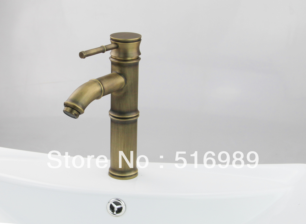 antique brass luxury golden finish bathroom basin faucet single handle hole vanity sink mixer ls 0013 - Click Image to Close