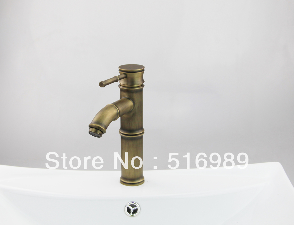 antique brass luxury golden finish bathroom basin faucet single handle hole vanity sink mixer ls 0013 - Click Image to Close