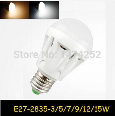 1pcs e27 led lamps 3w 5w 7w 9w 12w 15w 220v led 2835smd bulbs led lamp cold white warm white led lights zm00328