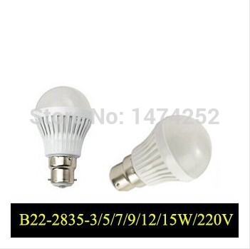 b22 3w 5w 7w 9w 12w 15w 2835smd 1pcs 220v led bulbs led lamp cold white warm white led lights zm00340