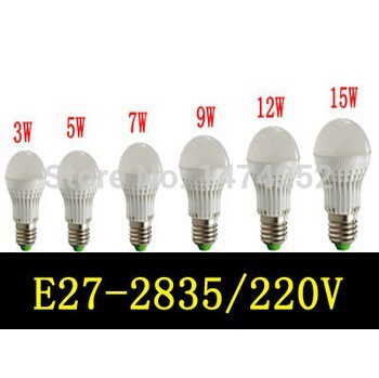 new arrival led bulbs e27 220v 3w 5w 7w 9w 12w 15w led lamps e27 highlight smd 2835 led wall light zm00656