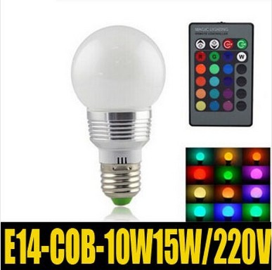 rgb e14 15w/10w ac220v led bulb lamp with remote control multiple colour led lighting zm00387/zm00388