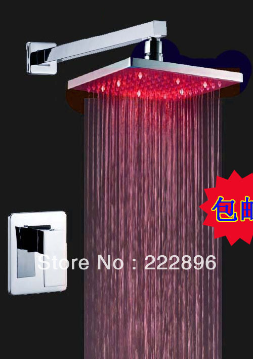 bathroom led 3 colors wall mounted shower thermostatic faucet and cold mixer set torneira chuveiro faucets,mixers & taps - Click Image to Close