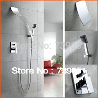 copper chrome waterfalling shower faucet cold & water tap bathroom shower set shower mixer torneira chuveiro