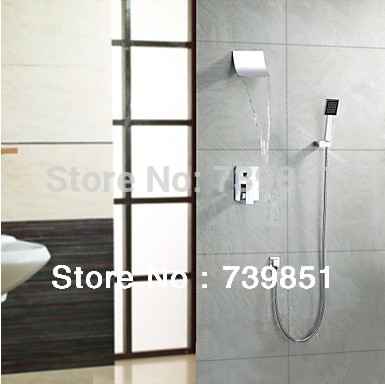 copper chrome waterfalling shower faucet cold & water tap bathroom shower set shower mixer torneira chuveiro