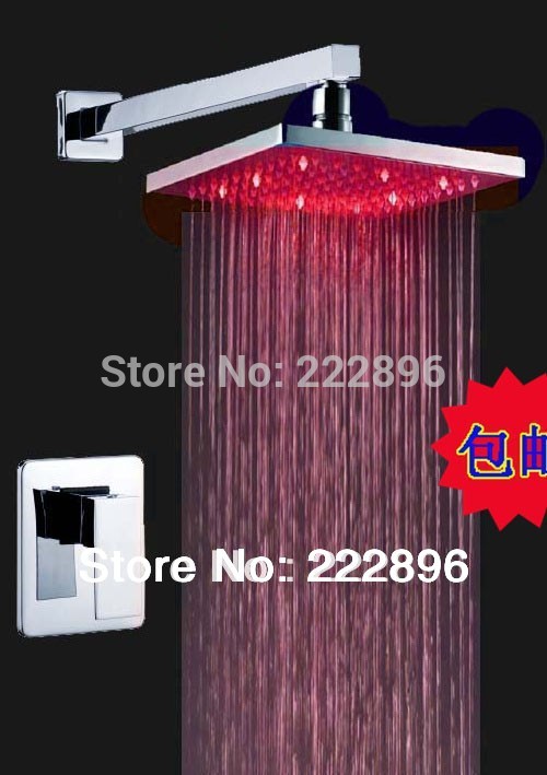 led shower set temperature sensor color change copper bathroom shower faucet bath mixer tap shower els torneira chuveiro led