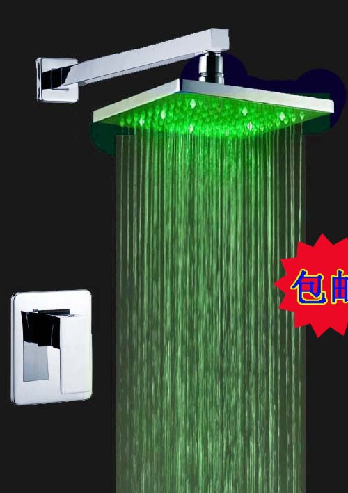 led shower temperature sensor color changing copper chrome bathroom shower faucet mixer tap shower set torneira chuveiro led001