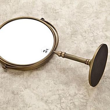 antique mirror bathroom standing solid brass magnifier mirror in the bath 8 inch 3x magnifying mirror - Click Image to Close