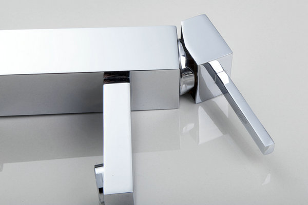 8349-3 square single hole deck mounted polished chrome bathroom basin mixer sink tap faucets