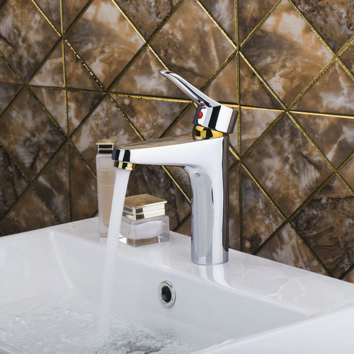 bathroom golden&chrome brass deck mounted 97139 sink plumbing fixture curve spout faucets grifo basin torneira tap mixer faucet - Click Image to Close