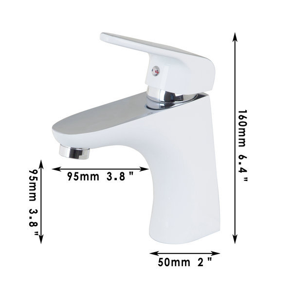 bathroom sinks faucet white painting deck mounted mixer basin tap solid brass bathroom sink faucet 97058 - Click Image to Close