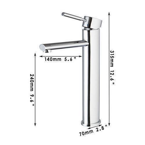 hello 8302 tall /cold deck mounted chrome soild brass bathroom faucet spout vessel basin sink single handle tap mixer faucet