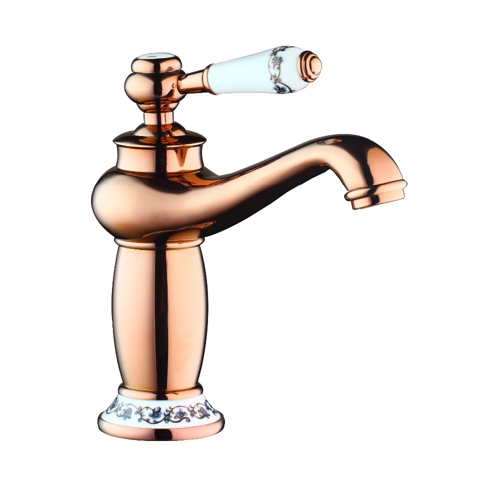 hello luxury design rose golden faucet torneira 97150/0 bathroom wash basin sink faucet deck mount single handle mixer tap