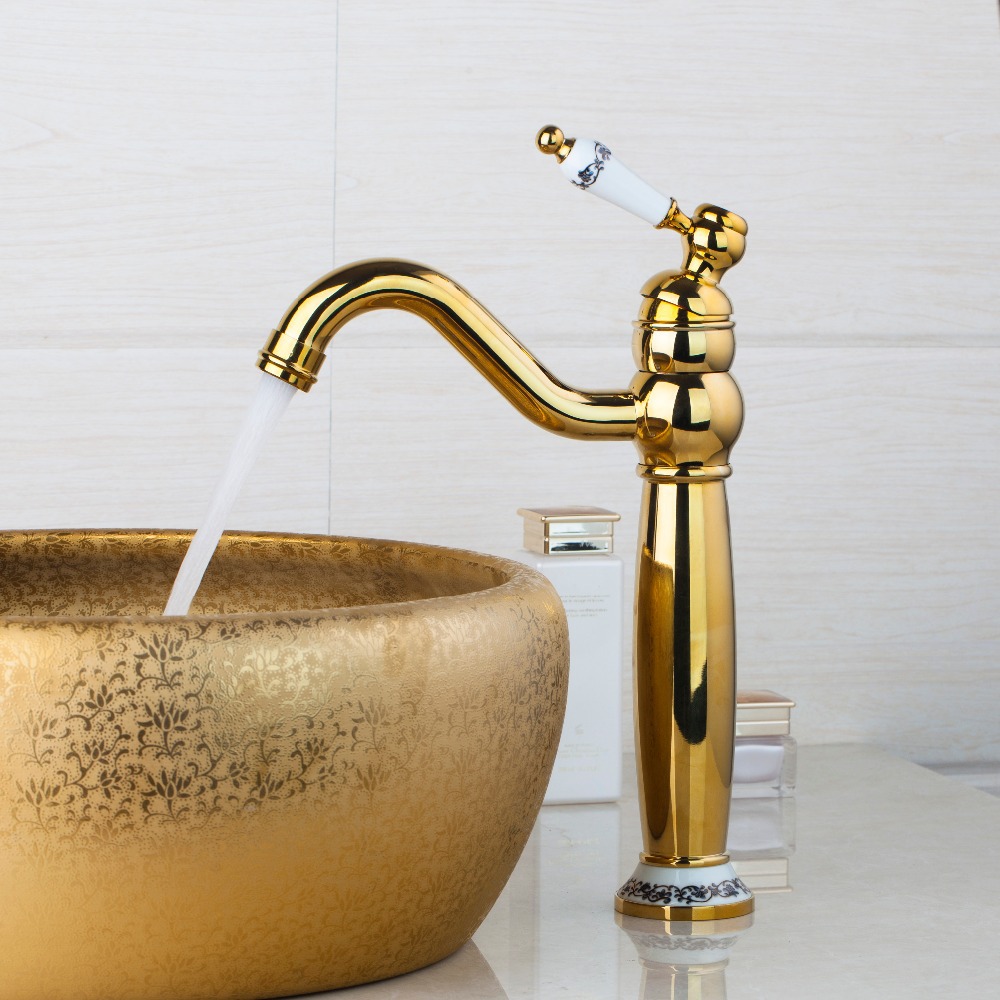 hello polished golden bathroom faucet kitchen basin sink swivel mixer tap 97155/0 banheiro / torneira da cozinha solid brass