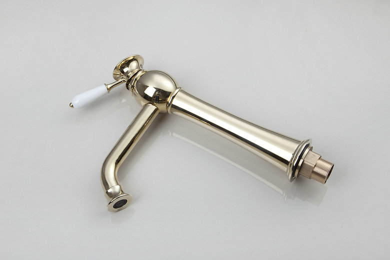 l-9829 modern white ceramic handle construction & real estate single hole golden bathroom & kitchen tap mixer basin faucet