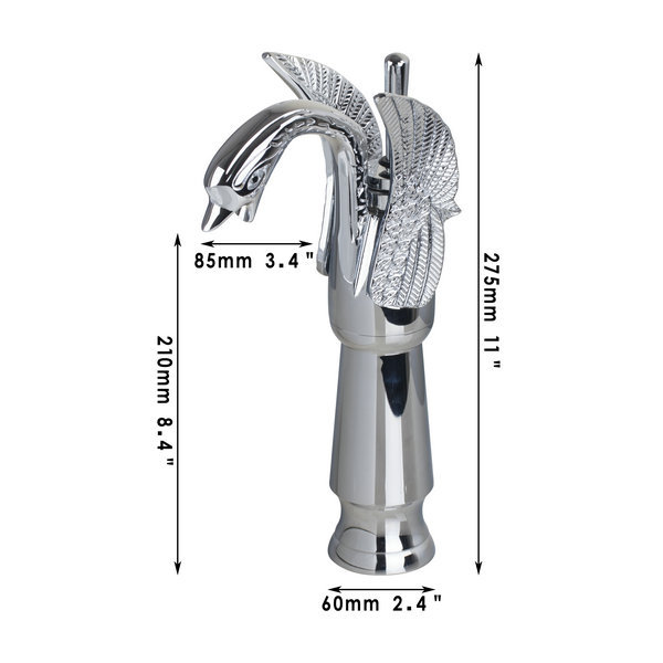 swan design chrome basin faucets deck mounted tap mixer single lever bathroom sink faucet 9810g-2