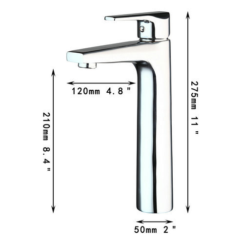 tall solid brass widespread deck mounted bathroom basin faucet vessel single handle chrome 92344 sink grifos tap mixer faucet