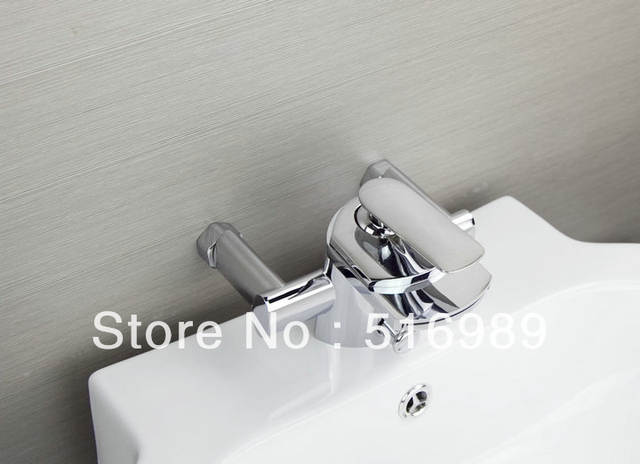 wall mount bathtub heldhead waterfall spout + faucet emperor chrome bathroom basin rotatable sink mixer tap ln061627