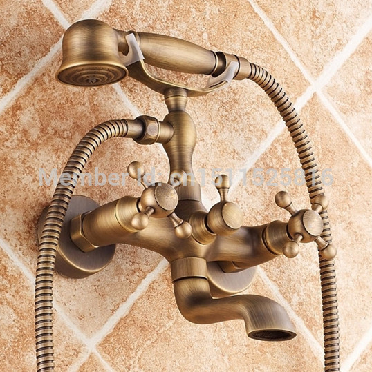 whole luxury el decor water saving douche robinet antique brass bathtub faucet filler wall mounted bath&shower mixer tap