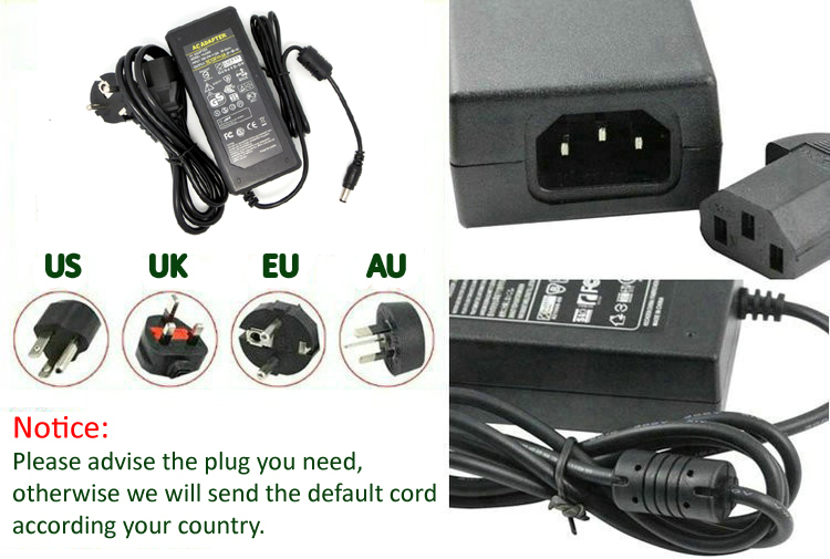 ac110-240v to ac dc 12v 2a/3a/4a/5a/6a power supply changer transformer adapter for led strip