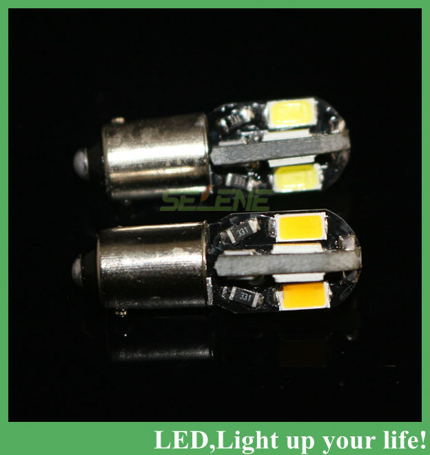 10pcs/lot ba9s smd 5730 8led signal light / indicator lamp /reading lamp /car light lamp dc12v 2w whtie/warmwhite