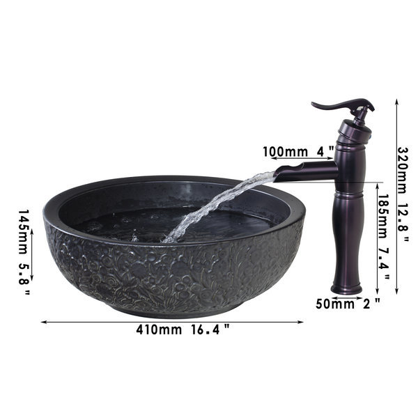 black ceramic bowl,sink,wash oil rubbed bronze faucet with round ceramic bathroom sink set 460597019 - Click Image to Close