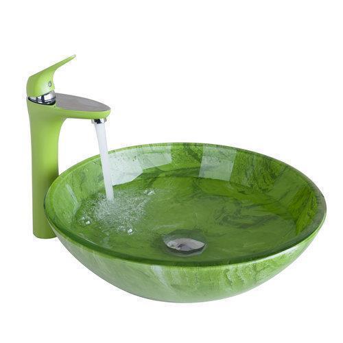 hello bathroom sink hand-painted glass washbasin+basin green brass faucet 416897081 lavatory bath combine set tap mixer faucet