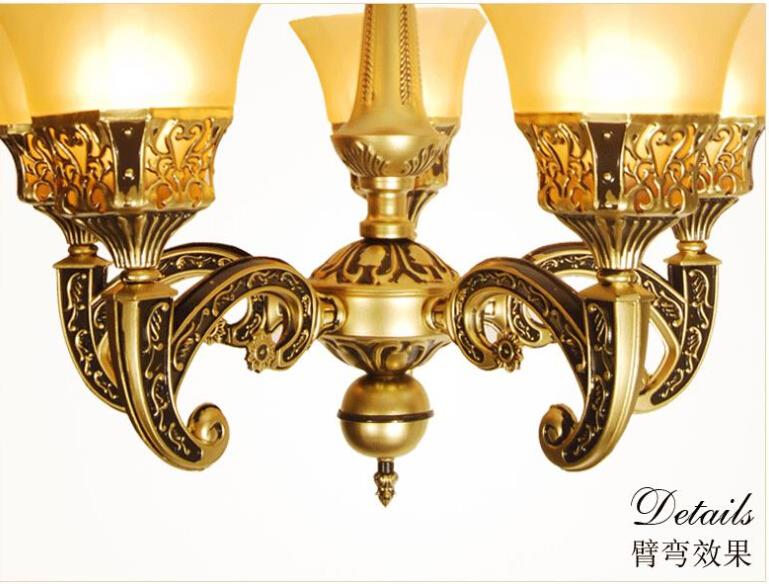 european retro dining room chandelier bedroom lamp pastoral mediterranean bronzed iron lighting