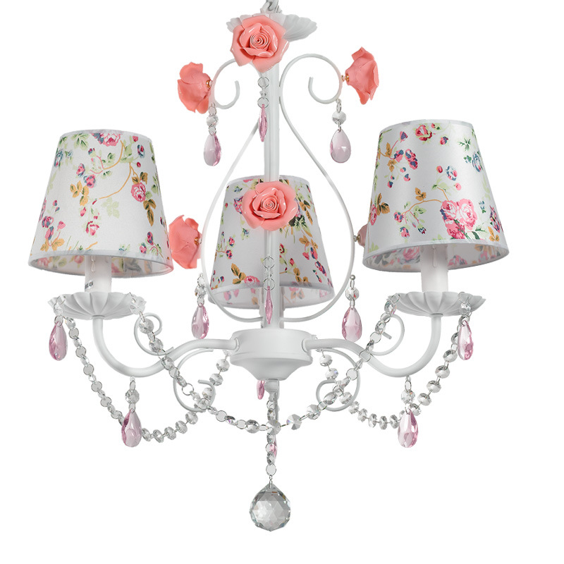 modern korean garden modern living room chandelier bedroom lamp lighting red ceramic rose flowers