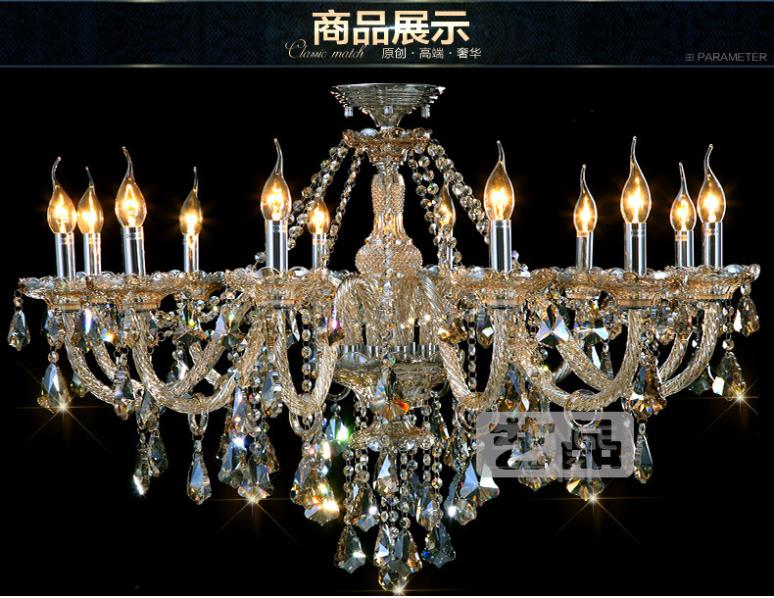 new european luxury candle chandelier restaurants bedroom living room glass crystal chandelier 18 head large indoor lighting