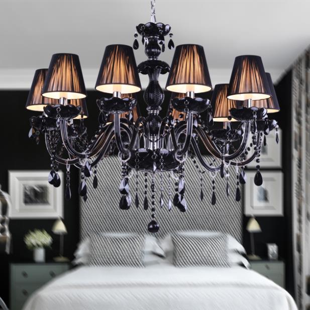 sell! black chandelie lighting with k9 crystal and 3 year warranty