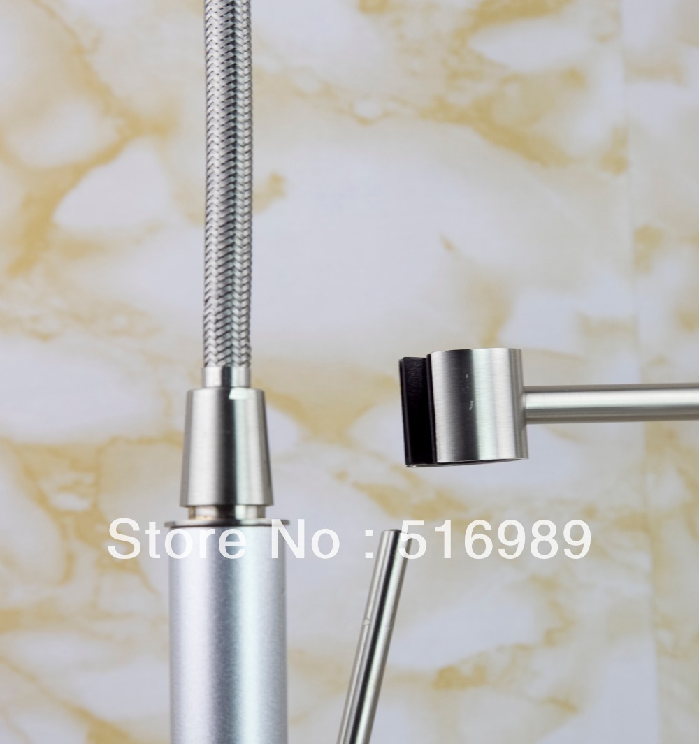 nickel brushed spray swivel mixer tap faucet 4 kitchen basin sink cl08