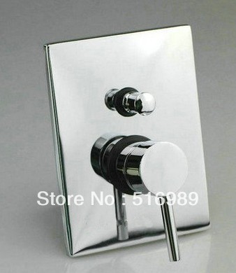 new square shower and bath mixer tap with diverter chrome trim valve a-109