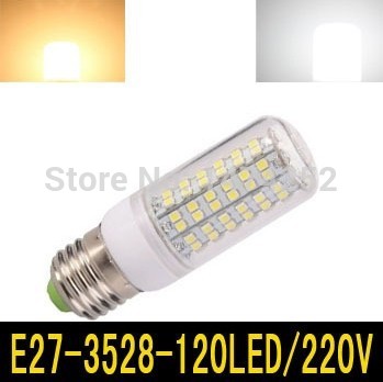 1pcs drawing room e27 120 led 3528 smd 10w cover corn light lamp bulb warm white white 220v zm00215