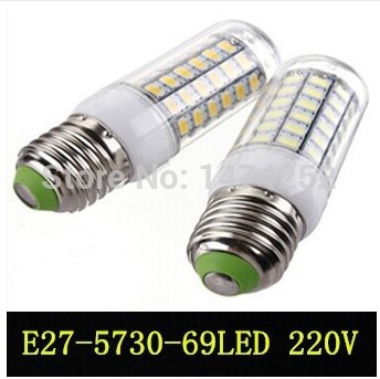 1pcs led lights 5730 e27 led lamp 25w 69smd ac 220v ultra bright 5730smd led corn bulb light chandelier zm00694