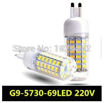 1pcs led ligth 5730 g9 led lamps 25w 69leds ac 220v ultra bright 5730smd led corn bulb light chandelier zm00698
